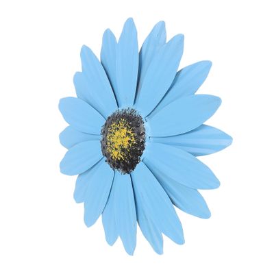 Zerodeko Blue Iron Flower Wall Hanging Decoration for Walls and Fences