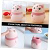 PRETYZOOM 1pc Automatic Pig-shaped Toothpick Dispenser Cute Plastic Toothpick Holder for Kitchen Home Restaurant Press Dispense Design Storage Box view 4