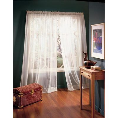 104 x 63 in. Voile Rod Pocket Curtain Panel Window Dressing White