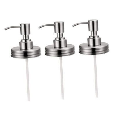 PRETYZOOM 3pcs Stainless Steel Pump Dispenser Liquid Pump for Lotion Soap and Detergent Bottles Rustproof Mason Jar for Home and Kitchen Use