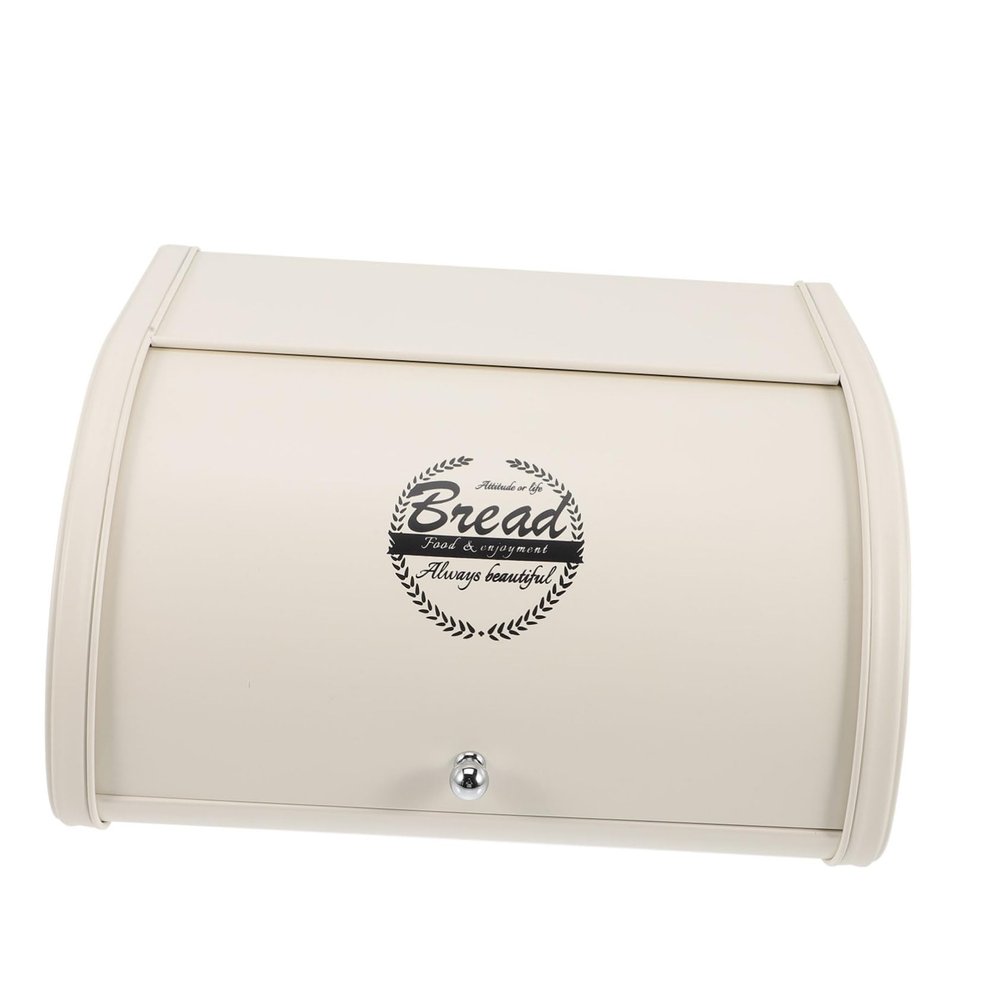 FELTECHELECTR Elegant Iron Bread Keeper Wide Bin for Kitchen Snack Storage Container