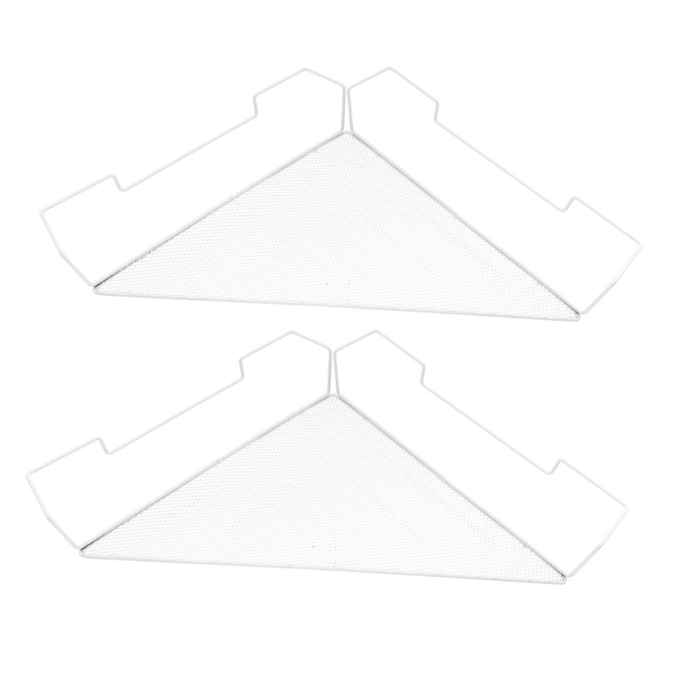 PRETYZOOM 2pcs Triangle Iron Shelf Hooks Multi-Functional Corner Storage Rack for Office and Home Nail Design White for Easy Organization and Display