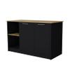 FM FURNITURE Mercury Kitchen Island,Black/Macadamia view 1