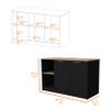 FM FURNITURE Mercury Kitchen Island,Black/Macadamia view 3