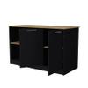FM FURNITURE Mercury Kitchen Island,Black/Macadamia view 4