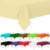 Amcrate Ivory Plastic Tablecloth Disposable, Premium Tablecloths for Rectangle Tables 54 inch. x 108 inch. Fits Tables Up to 8 Feet, Plastic Table Cloth for Party, Wedding, Holidays view 1