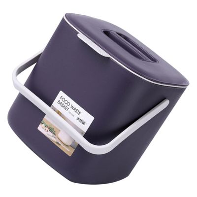 Zerodeko Portable Kitchen Waste Bin Plastic Dustbin for Wet and Dry Classified Waste Compact Design with Cover for Home and Office Use Deep Purple Color