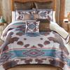 BLACK FOREST DECOR Aztec Cowhide Twin Quilt Set - Lightweight, Southwest Style Bedding with Cowhide and Geometric Patterns, Includes Quilt and Sham, Machine Washable view 2