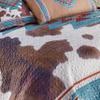 BLACK FOREST DECOR Aztec Cowhide Twin Quilt Set - Lightweight, Southwest Style Bedding with Cowhide and Geometric Patterns, Includes Quilt and Sham, Machine Washable view 4