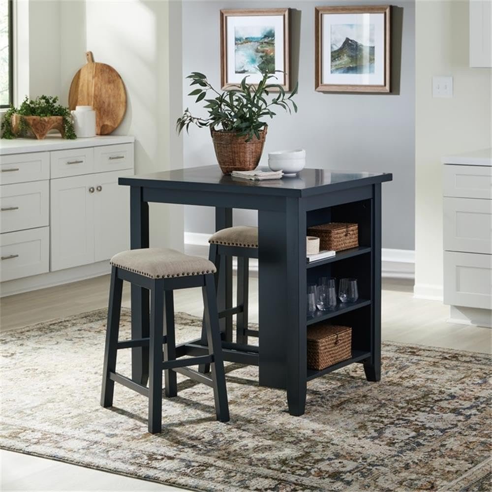 LIBERTY FURNITURE INDUSTRIES, INC. Brook Creek 3 Piece Counter Set - Navy