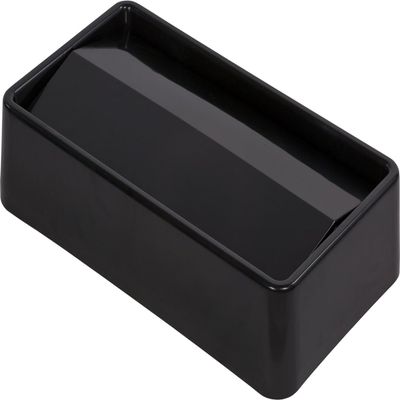 Soro Essentials- Plastic Trash Can Swing Top Lid Black Color- Fits Slim Waste Container Garbage Bin for Kitchen Home Hotel Garage Bathroom Outdoor Driveway
