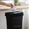 Soro Essentials- Plastic Trash Can Swing Top Lid Black Color- Fits Slim Waste Container Garbage Bin for Kitchen Home Hotel Garage Bathroom Outdoor Driveway view 2