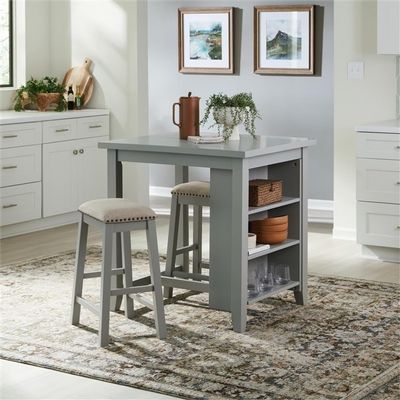 LIBERTY FURNITURE INDUSTRIES, INC. Brook Creek 3 Piece Counter Set in Gray