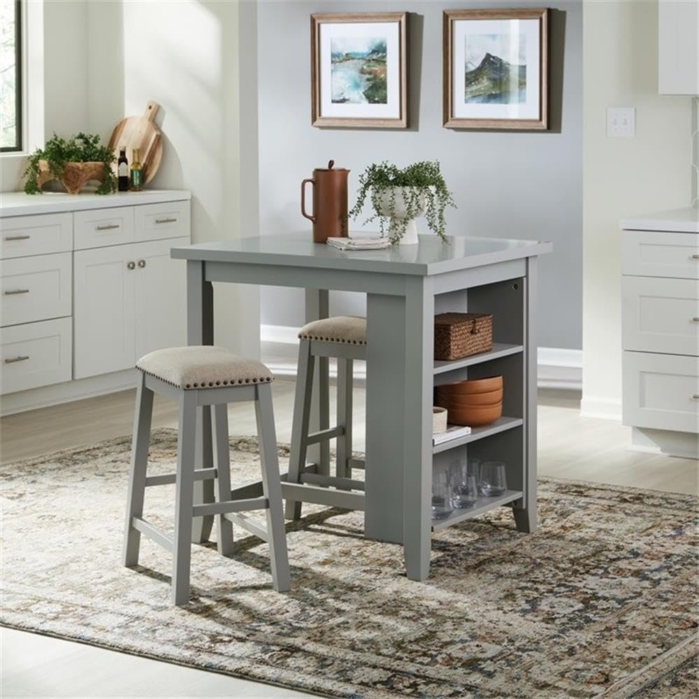 LIBERTY FURNITURE INDUSTRIES, INC. Brook Creek 3 Piece Counter Set in Gray