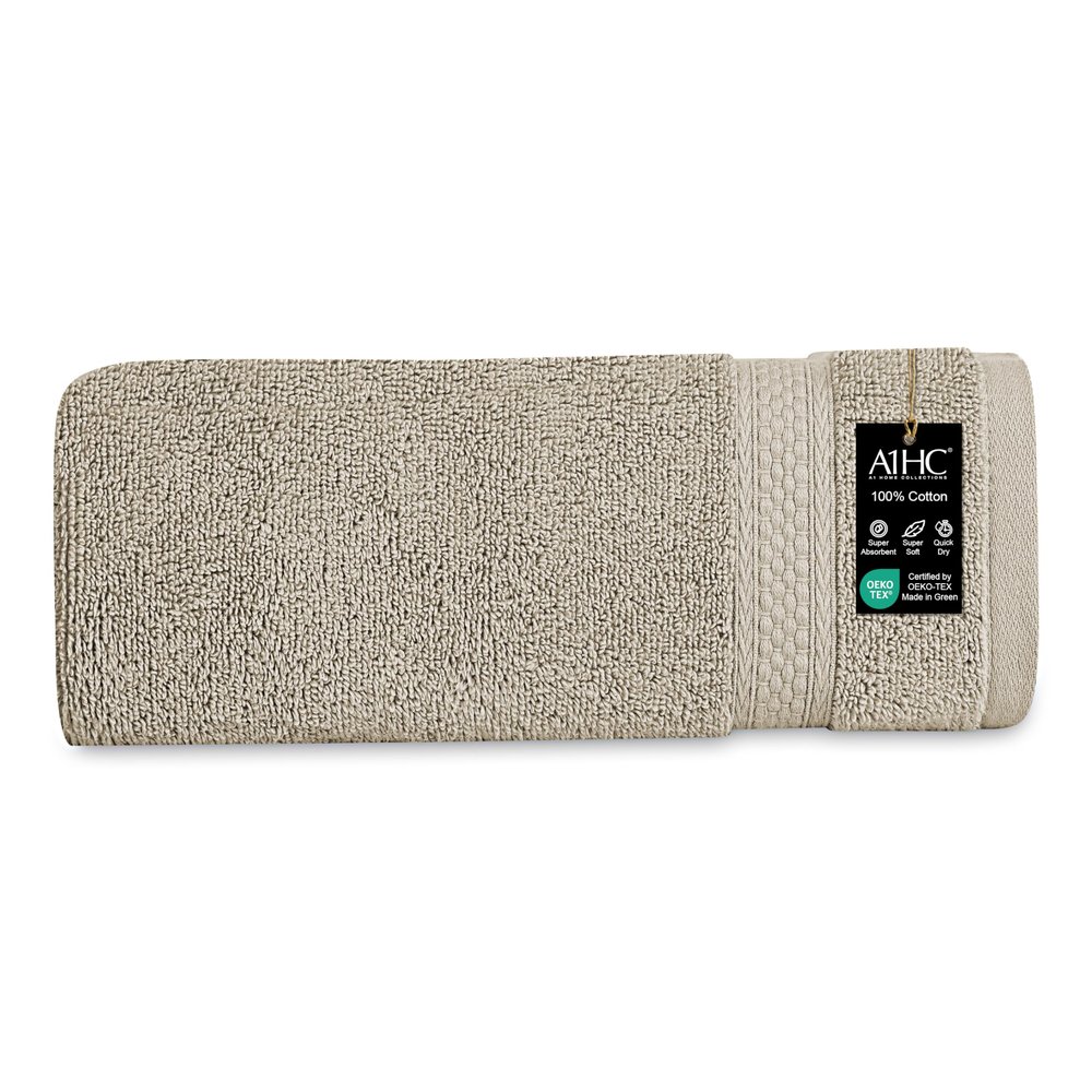 A1 Home Collections Bath Towel 500 GSM Duet Technology 100% Ring Spun Cotton Quick Dry & Highly Absorbent Towels, Zero Twist, Low Lint, Ultra Soft (Plaza Taupe, Bath Sheet (35x70) Pack of 1)