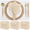 ABKLESACH 60 Pack Beige Cotton Linen Napkins 16 x 16 Inch Beige Napkins Cloth Handmade with Fringe Soft Cloth Napkins Washable Rustic Dinner Napkins Cloth for Wedding Party Dinner Table view 1