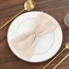 ABKLESACH 60 Pack Beige Cotton Linen Napkins 16 x 16 Inch Beige Napkins Cloth Handmade with Fringe Soft Cloth Napkins Washable Rustic Dinner Napkins Cloth for Wedding Party Dinner Table view 3