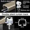 LIGUOYI Ceiling Track for Curtain - Wall Track Heavy Duty Curtain Rail Kit with Curtain Pulleys, 2.6Ft 8.5Ft 4.6Ft 11.8Ft 18Ft Curtain Rails Gold White Black Aluminum Tracks view 3