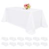 12 Pack White Tablecloths for 8ft Rectangle Tables 90 x 156 Inch - Polyester Table Cover Stain and Wrinkle Resistant Washable Fabric Table Clothes for Wedding Party Banquet Reception Restaurant view 1