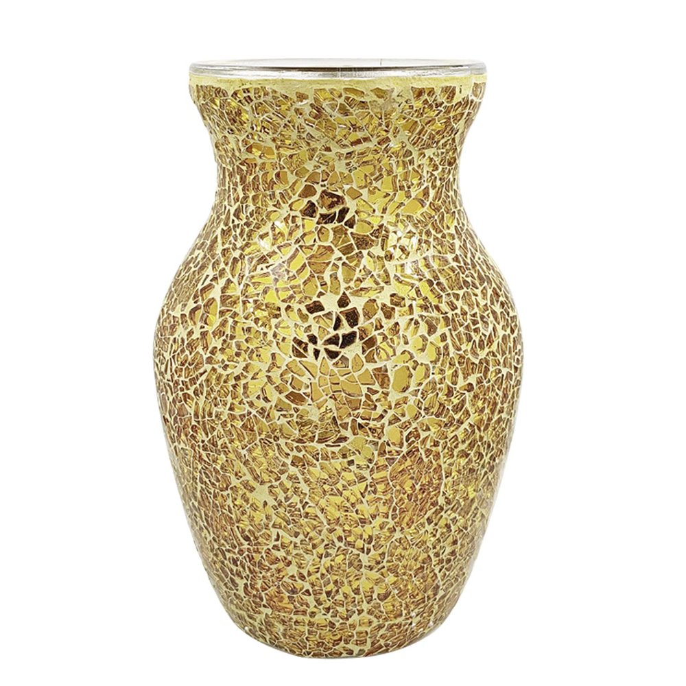 Mosaic Vase Gold Elegant Glass Vases Stylish Glass Flower Vase Decoration for Bedroom Study Wedding Centerpiece Table Decorations(#1)