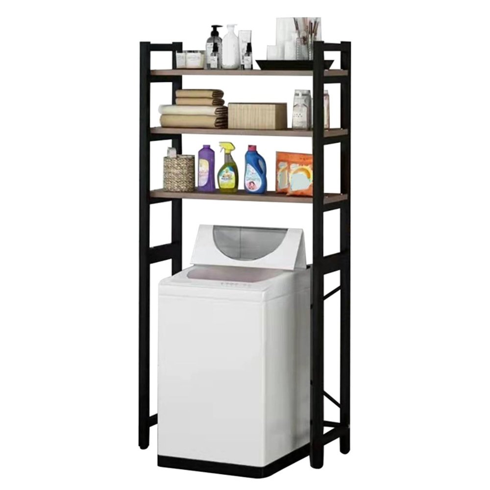 Haibinsuo Over-The-Toilet Storage Rack, Toilet Storage Rack Freestanding 3-Tier Space-Saving Bathroom Sundries Sundries Organizer Household Supplies Black