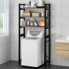 Haibinsuo Over-The-Toilet Storage Rack, Toilet Storage Rack Freestanding 3-Tier Space-Saving Bathroom Sundries Sundries Organizer Household Supplies Black view 2