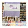 3b textile Personalized Turkish Towels with Embroidered Name, Bulk Bachelorette Party Favors for Bridesmaids, Custom Soft Cotton Beach Towel, Wedding Gift, Decorative Towels with Tassels (Purple) view 1