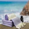 3b textile Personalized Turkish Towels with Embroidered Name, Bulk Bachelorette Party Favors for Bridesmaids, Custom Soft Cotton Beach Towel, Wedding Gift, Decorative Towels with Tassels (Purple) view 3