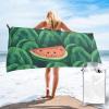 NONHAI Beach Towel Green Watermelon Pattern Microfiber Bath Towels Quick Dry Towel for Swimmers Sand Proof Beach Towels Absorbent Bathroom Towel for Hotel Gym Spa Yoga Bath Towel 27.5"x55" view 1