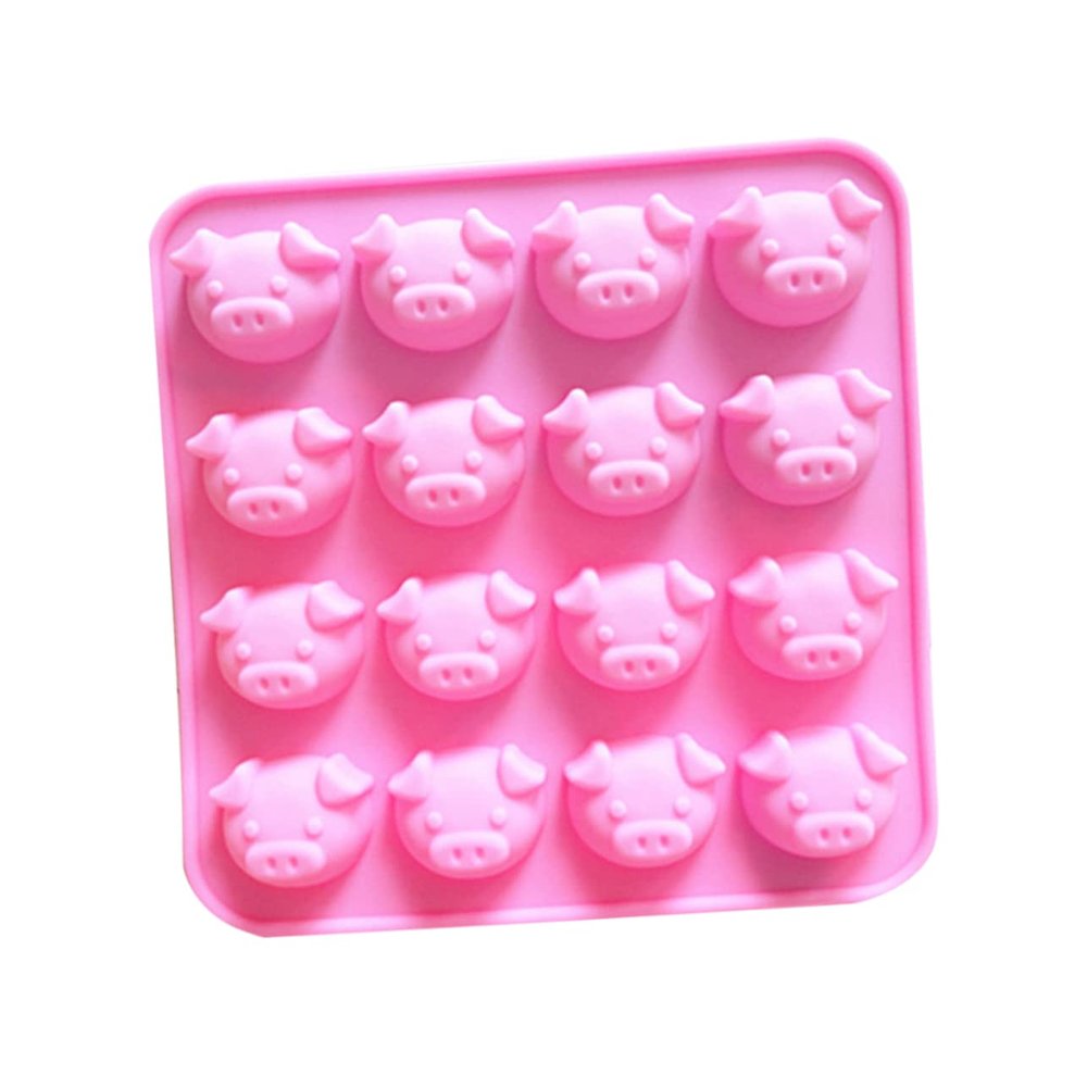 BIUDECO 2pcs Cavity Silicone Cake Mold for Chocolate Candy and Fondant Fun Pig Face Design Non-stick and Baking Tool for Birthday Parties and Showers