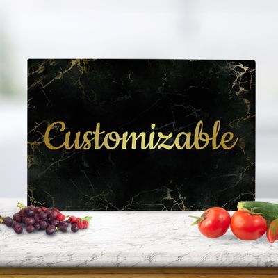 Custom Cutting Board Glass Tempered, Gift for Kitchen, Mother's Day Gifts, Aesthetic Kitchen Essentials, Chopping Board with Rubber Feet, Dishwasher Safe