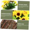BIUDECO Simulation Potted Plants Bark Planter Faux Sunflower Desktop Decor for Home Office Realistic Artificial Flowers Table Centerpiece for Busy Plant view 3