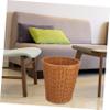 Hohopeti Rattan Woven Trash Can Large Garbage Can No Lid Stylish Wicker Waste Basket for Storage Plastic view 4