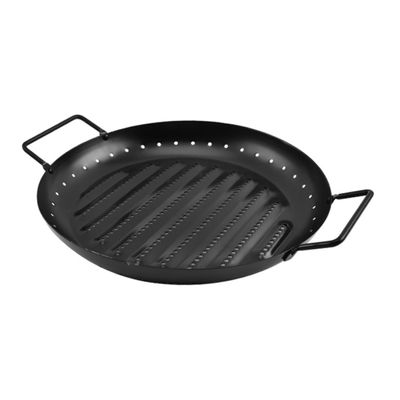 CIYODO Non-stick Bbq Grill Pan Round Barbecue Plate Outdoor Bbq Accessory Roasting Pan Rack Easy to Clean