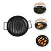 CIYODO Non-stick Bbq Grill Pan Round Barbecue Plate Outdoor Bbq Accessory Roasting Pan Rack Easy to Clean view 2