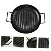 CIYODO Non-stick Bbq Grill Pan Round Barbecue Plate Outdoor Bbq Accessory Roasting Pan Rack Easy to Clean view 3