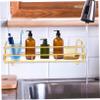 Beatifufu Bathroom Countertop Storage Shelf Multi-Purpose Cosmetic Organizer for Makeup Shampoo and Toiletries Single-Layer Rack Elegant Gold and White Design view 3