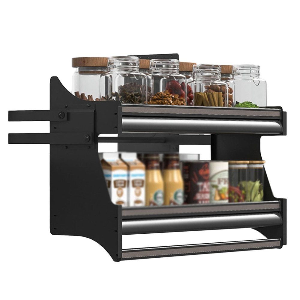 Pull Down Cabinet Shelf,Pull Down Kitchen Shelf Lifting Basket,Retractable Storage Shelf Organizer,Space Saving,Suitable for Kitchen Bar and Cafe Cabinet,Load Capacity 18kg ( Size : 560x580x290mm )