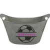 Personalized Easter Bucket - Customized Soccer Basket With Name - Unique Keepsake For Kids (Gray) view 1