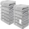 White Classic Luxury Cotton Washcloths 13x13 Inch - 650 GSM Turkish Cotton | Hotel, Spa, Bathroom Face Towel | 12 Pack, Dolphin Gray view 1
