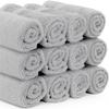 White Classic Luxury Cotton Washcloths 13x13 Inch - 650 GSM Turkish Cotton | Hotel, Spa, Bathroom Face Towel | 12 Pack, Dolphin Gray view 3