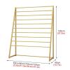 Ribbon Organizer Rack Craft Room Freestanding Metal Scarf Display Rack, Commercial 10 Layer Hanging Stand for Wrapping Paper/Shawl/Headcloth/Bath Towel, Retail Stores Organizer Shelf ( Color : Gold , view 3