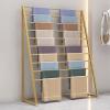 Ribbon Organizer Rack Craft Room Freestanding Metal Scarf Display Rack, Commercial 10 Layer Hanging Stand for Wrapping Paper/Shawl/Headcloth/Bath Towel, Retail Stores Organizer Shelf ( Color : Gold , view 4