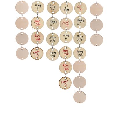 LALAFINA 200pcs Calendar Reminder Record Round Wood Clips and for Home Decoration and Creative Teaching Supplies