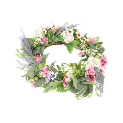 BIUDECO Floral Swag Pink Rose Garland Wedding Decor Artificial Flower Decoration