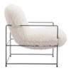 Zuo Pelut Accent Chair White, White Accent Chair, Modern Style, Faux Fur, Armrest Support, Plywood, Indoor Living, 29.5" W x 33.1" D x 33.5" H, Non-Stackable view 4