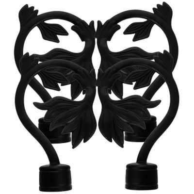 PRETYZOOM 4pcs Black Curtain Rod Decorative End Caps Stylish Roman Pole Accessories for Living Room Bedroom Dining Room Material for Use Random Design