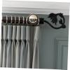 PRETYZOOM 4pcs Black Curtain Rod Decorative End Caps Stylish Roman Pole Accessories for Living Room Bedroom Dining Room Material for Use Random Design view 3