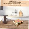LABRIMP 1pc Holder Rack Natural Storage for Cup Mats Multi-Functional Kitchen Gadget Simple Design for Organized Tabletop view 3