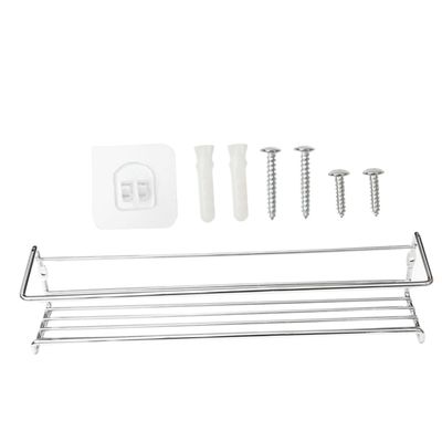 PRETYZOOM 1Pc Wall-mount Metal Spice Rack Kitchen Organizer with Anti-rust Coating Strong Load Capacity for Seasoning and Sauce Bottles Space-saving Storage Shelf for Kitchen Cabinets